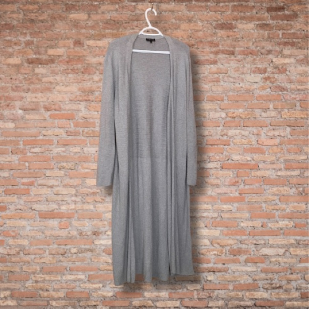 1. State Grey Knit Ribbed Duster